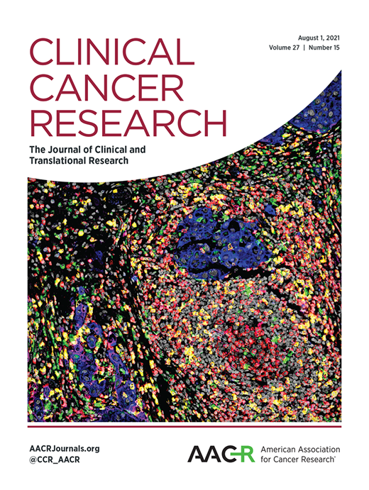 Clinical Cancer Research Cover Image for Volume 27, Issue 15